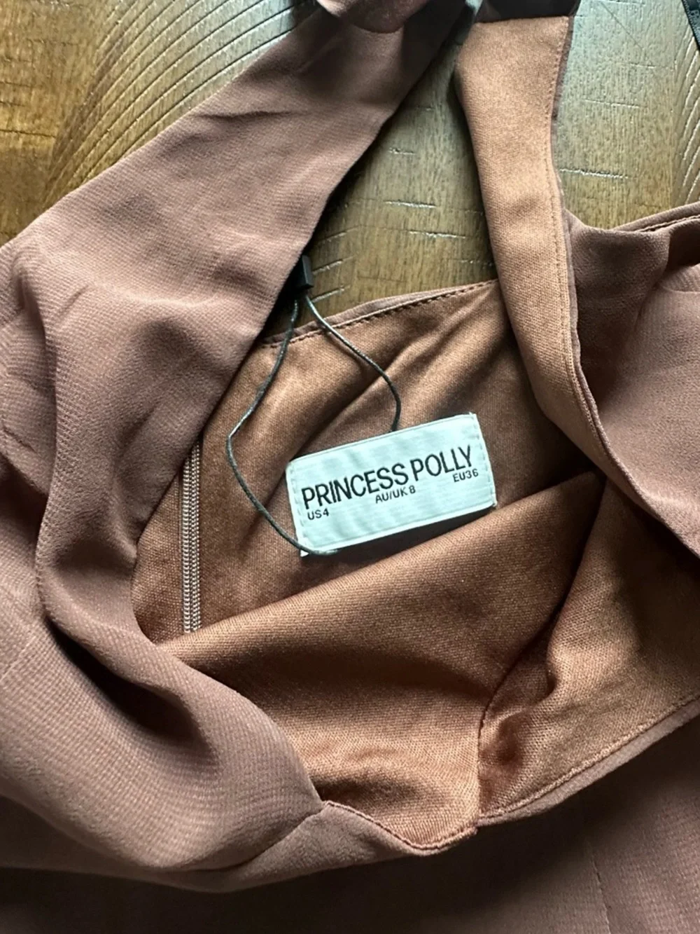 Princess Polly Chestnut Drop Waist Maxi Dress Brown - Picture 3 of 4